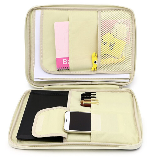 Multi-Functional A4 File Bag Combination Storage Bag Travel Bag Zipper Deep Blue Protective Cover 2