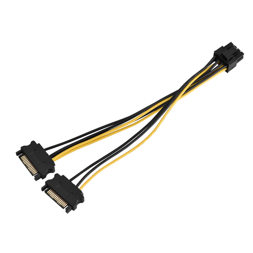 15Pin Sata To 8Pin Pci-E Power Adapter Cable 0.2M 20Cm 7621392941097