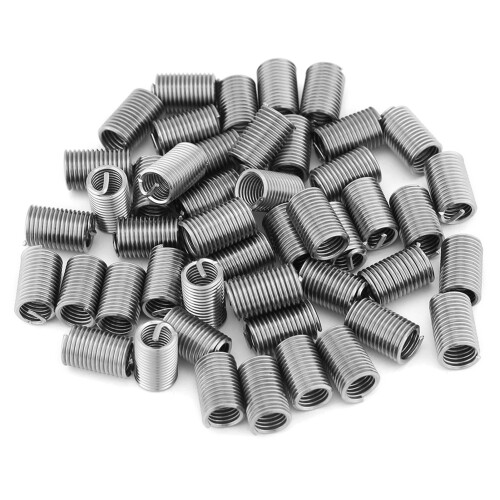 50pcs M6 x 1.0 SS304 Helical Thread Inserts, 3D Length 1