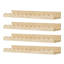Set Of 4 Wooden Wall Shelves For Toddler Room Safe-Wood color