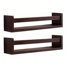 Wooden Wall Mounted Shelf For Youngsters Room-Burnt color