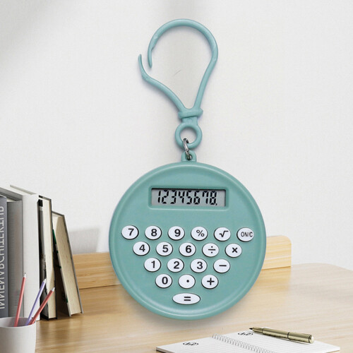 Calculatrice de porte-clés en silicium ABS avec-macaron rose 1