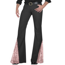Adult Men's 70s Costume Disco Pants,Sparkling Sequins-Pink XL