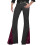 Mens Sequins Disco Pants Bells Bottom Pants Flared-Burgundy M 1