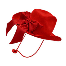 Casquette de cow-girl élégante à grands nœuds, avec cordon-Rouge