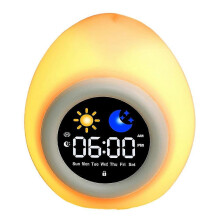 Wecker für Kinder und Kleinkinder, süßes Nachtlicht mit 6 White-Noise-Soundgeräten, Ok-to-Wake-Uhr für Kinder
