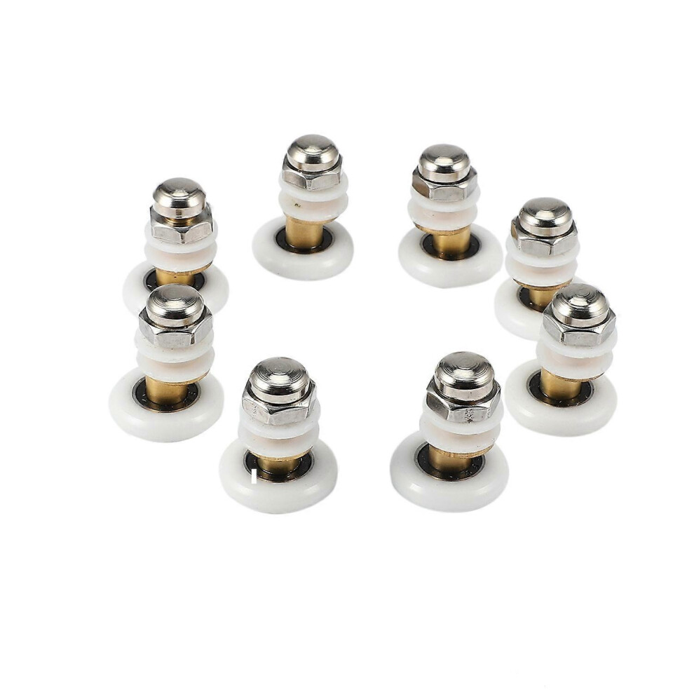 8Pcs 25Mm Diameter Shower Glass Sliding Door Hanging Wheel Roller Bathroom Sliding Cabinet Eccentric Pulleys 6935161840933