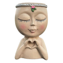 1PCS Face Planter Resin Süßer Pflanzgefäß Dekorative Einzigartige Blumentöpfe Sukkulente Blüte Gesichtspflanztöpfe Face Planter Face Planter