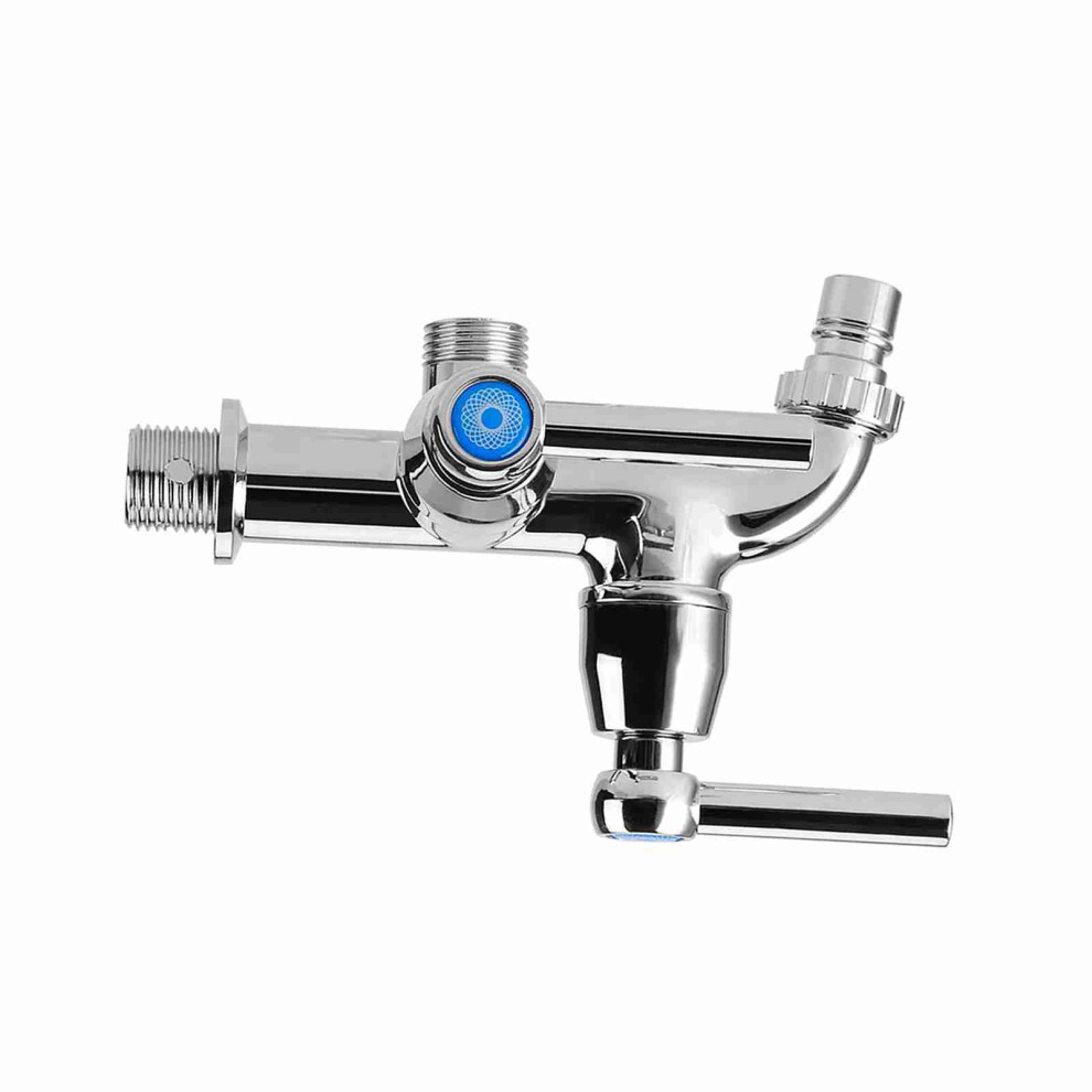 Electroplating Plastic Water Faucet With Double Spout & Straight Handle G1/2 3461392943134