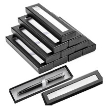 10 Stücke leere Stift-Geschenkbox mit durchsichtigem Deckel Stiftboxen Geschenk leeres Einzel-Stiftetui Stift Schmuck Kugelschreiber-Vitrine
