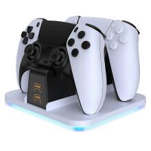 Battery Level Display for PS5 Controller Charging Stand Elite Edition RGB Dual Fast Charger PRO Illuminated Base SLIM