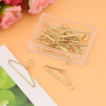 12pcs Stainless Steel Hanger Shape Paper Clips - Durable Document Organizer