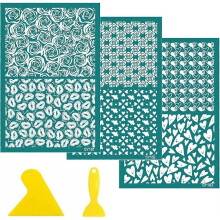 Reusable Valentines Day Silk Screen Transfers Heart Flowers Earrings Stencils for T-Shirt Valentines Day Mesh Transfers