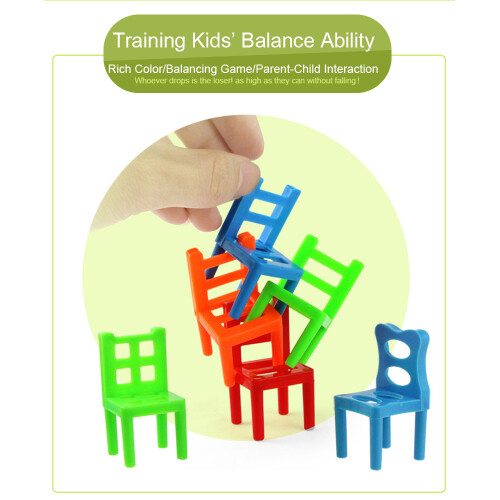 18Pcs Kids Plastic Stacking Chairs Set - Party Toy & Learning Game