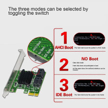 PCIE-zu-SATA-Erweiterungskarte PCI Express X1 auf 4 Ports SATA 3 3.0 III 6Gbps SSD-Controller PCI-E SATA3-Adapterplatine, A