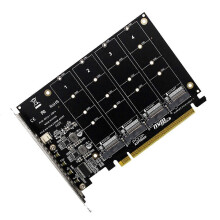 4-Port M.2 NVMe SSD zu PCIE X16M-Schlüssel Festplattenkonverter-Leser-Erweiterungskarte, 4 x 32 Gbps Übertragungsgeschwindigkeit