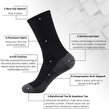 Performance Athletic Crew, 5 paar ergonomisch ontworpen extra dikke katoenen sokken met demping voor ongeëvenaard comfort, vochtafvoer en