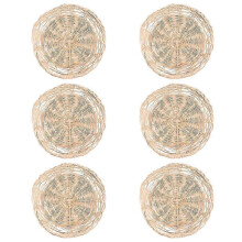 6Pcs Bamboo Paper Plate Holder - 10 Inch Round Woven Plate Holder, Reusable Paper Plate Holders for