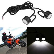 2pcs LED Motorcycle Handlebar Rear Mirror Lights White 12V DRL Fog Lamps