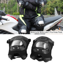 Stainless Steel Motocross Knee Guard Set Black