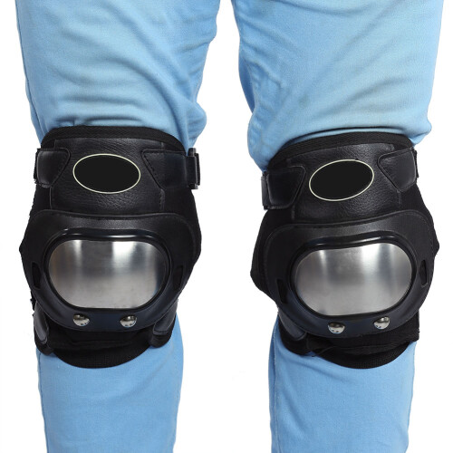 2x Motorcycle Knee Protectors Stainless Steel 1
