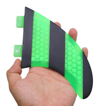 Fiberglass Surf Fins Green Black Set