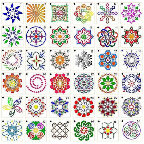 36 pezzi Template per stencil per stencil Mandala Template per disegni Dot Mandala Stencil Template per Stencil Mandala 2