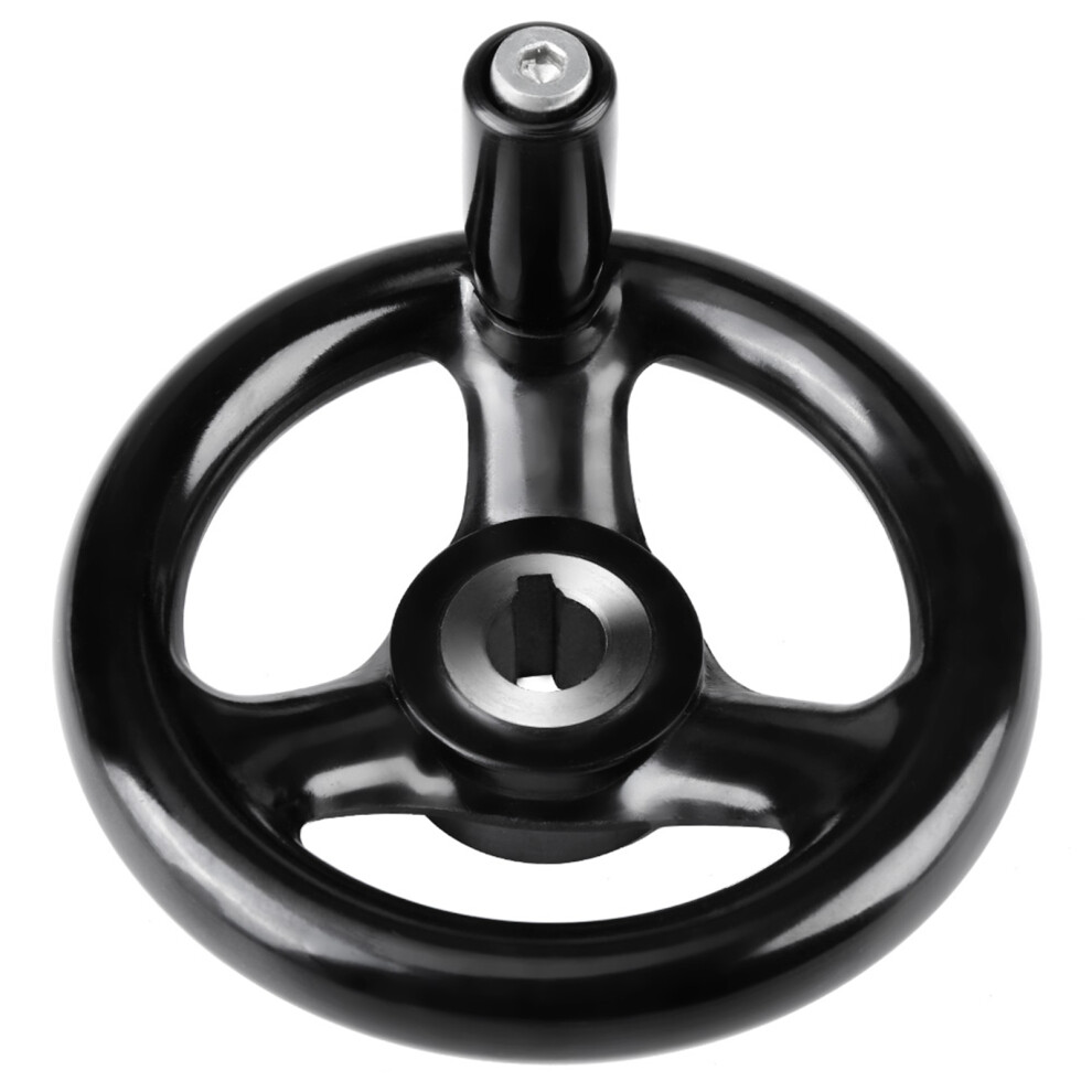 Lathe & Milling Hand Wheel 12X100mm Black 3 Spoke Durable Steel For Machines 4631392948234