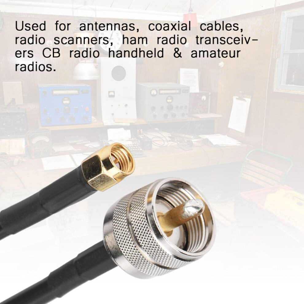 20Cm Sma Pl259 Male To Uhf Pl259 Male Rf Coaxial Pigtail Cable Black 7901392948822