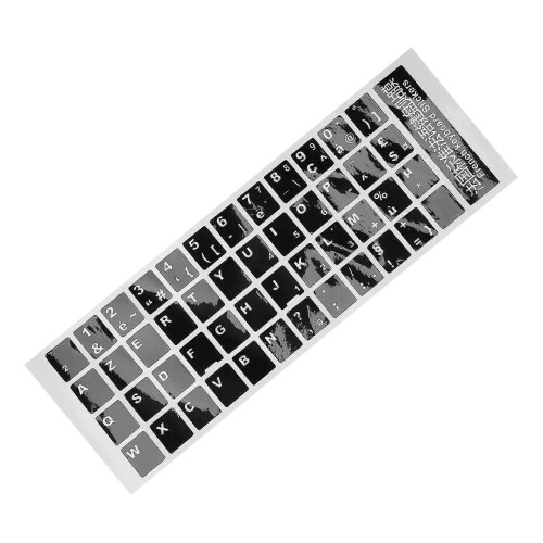 Lettres blanches Français Azerty Clavier Autocollant Couverture Noir pour PC portable 1