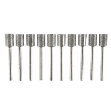 10 stukken diamantbit diamantslijpbit kop 1/8 schacht 8mm cilinderkop diamant voor de meeste roterende bitslijpmachines