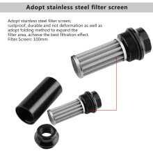 Universal Aluminum 44mm Inline Fuel Filter with AN6/AN8 Fittings Black