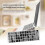 Lettres blanches Français Azerty Clavier Autocollant Couverture Noir pour PC portable 5