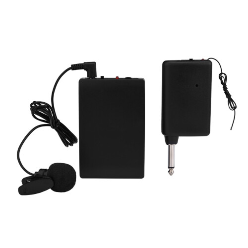 Mini Wireless Clip-On Microphone Kit FM Transmitter Receiver 20m 1