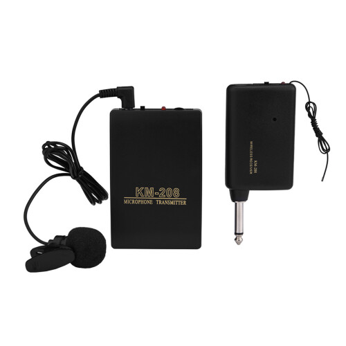 Mini Wireless Clip-On Microphone Kit FM Transmitter Receiver 20m 2