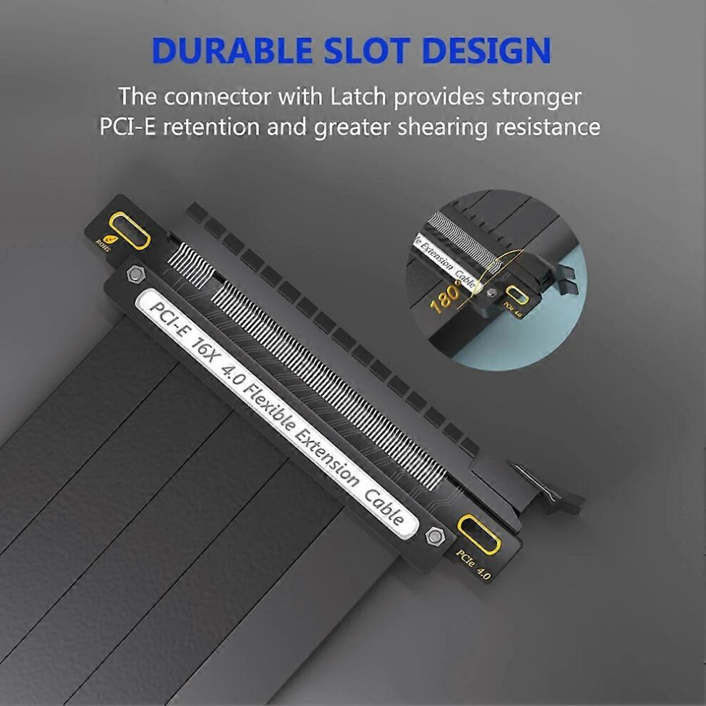 Câble d’extension PCIE 4.0, câble de riser GPU haute vitesse blindé 16x ...