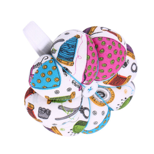 Sewing Needle Pin Cushion with Wrist Strap Fabric Pumpkin #1 1