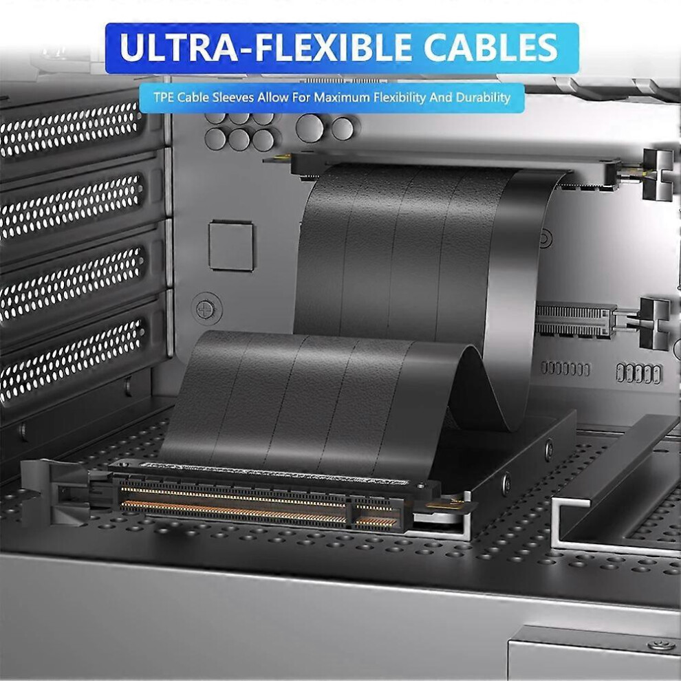 Câble d’extension PCIE 4.0, câble de riser GPU haute vitesse blindé 16x ...
