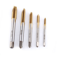 5pcs Titanium Coated HSS Tap Kit M3 M4 M5 M6 M8 - Forward Chip Ejection