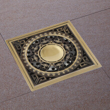 Heavy Duty Brass 10x10cm Gold Floor Drain Waste for Bathroom & Balcony