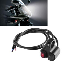 12V 16A CNC Aluminum Motorcycle Handlebar Headlight On-Off Switch, Black