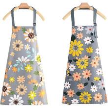Wasserdichte Küchenschürzen, 2-Pack Blumenschürzen mit Taschen