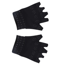 Unisex Nylon Fingerless Compression Gloves, Breathable, 16x12cm Black