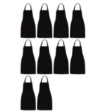 10er-Lätzchen-Schürze – Unisex-Schwarze Schürze mit 2 geräumigen Taschen Maschinenwaschbar für Küchenbasteln, Grill-Zeichnung