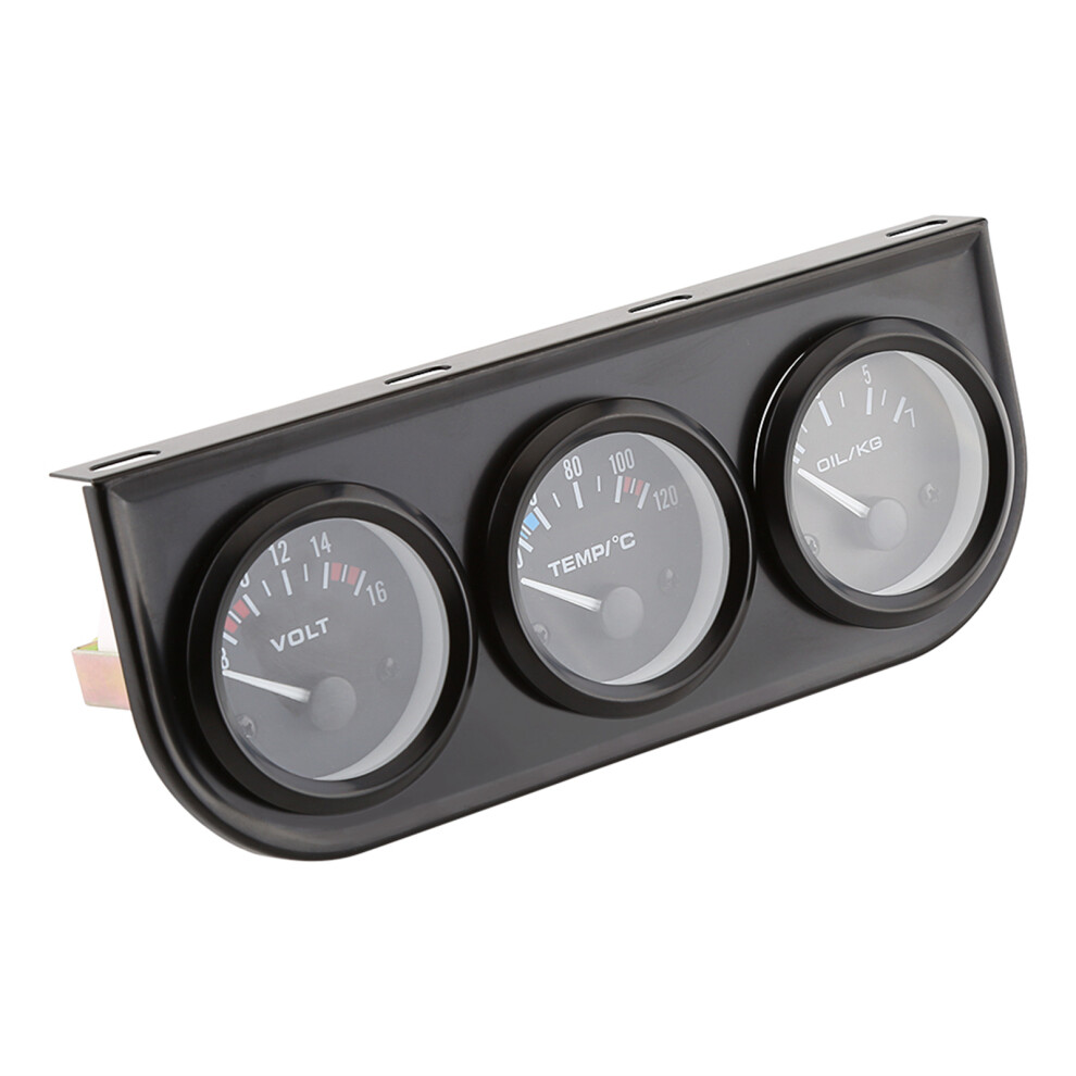 52Mm 3-In-1 Car Gauge Set: Volt, Water Temp, Oil Pressure 8491392950363