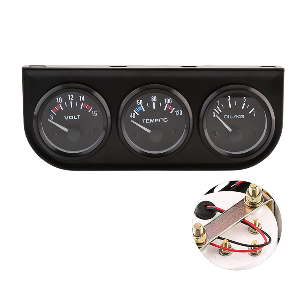 52Mm 3-In-1 Gauge: Voltmeter, Water Temp & Oil 7293282113985