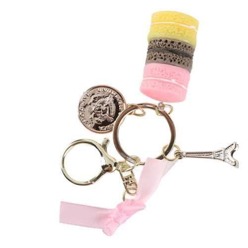 Vibrant Macaroon Pendant with Eiffel Tower