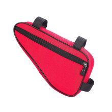 (Red, Universal code) Bolsa expandible para manillar de bicicleta, bolsa de poliéster para artículos esenciales de ciclismo.