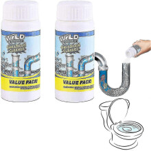 (2 Pcs) Limpiador de fregaderos y desagües Wild Tornado, limpiador de tuberías de espuma rápida para inodoro y cocina.