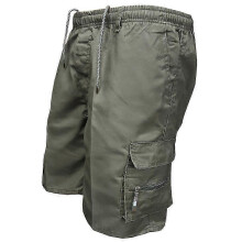 (Army Green, 3XL) Pantaloncini cargo da uomo con elastico in vita, coulisse e tasche multiple